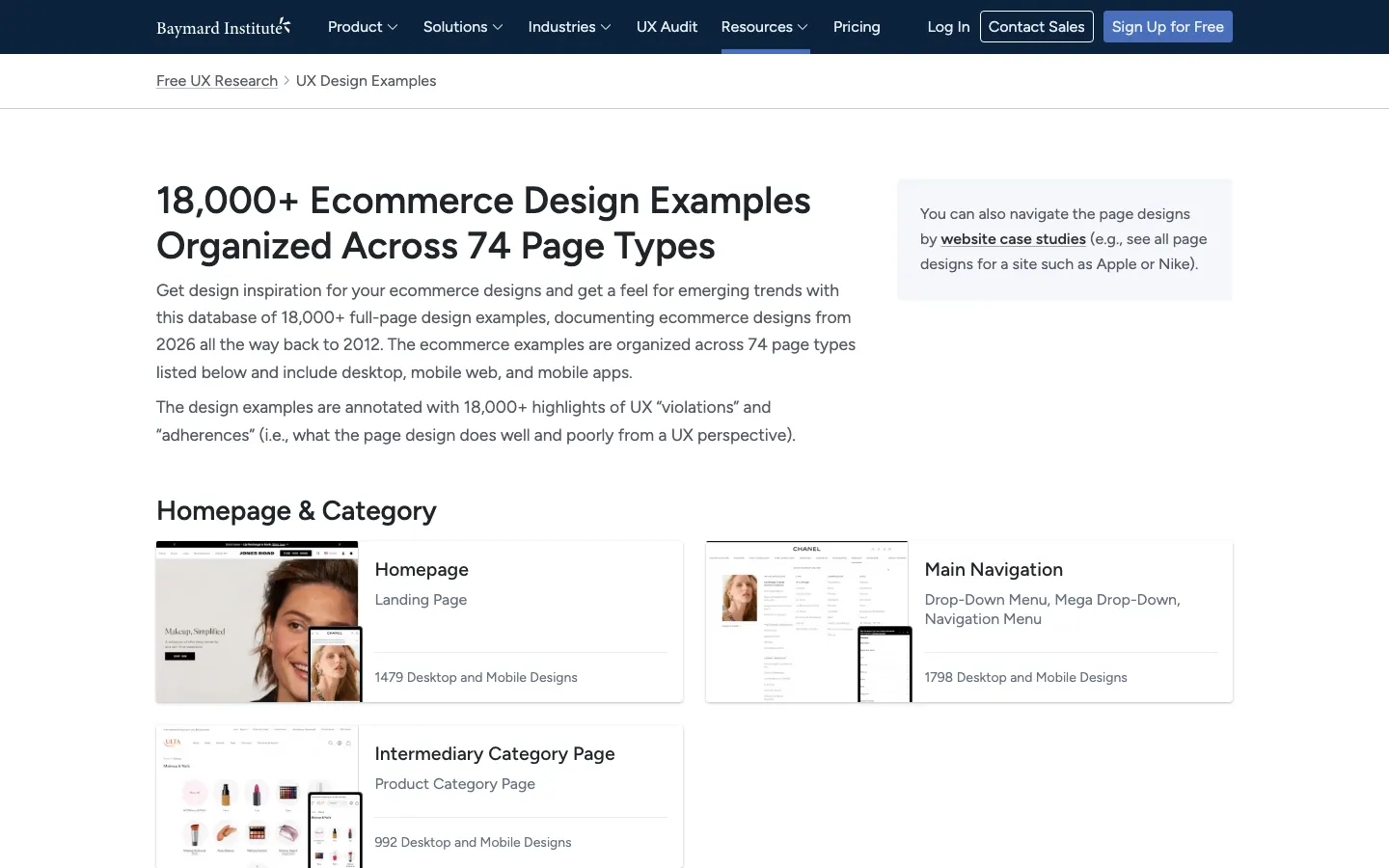 Baymard Examples screenshot