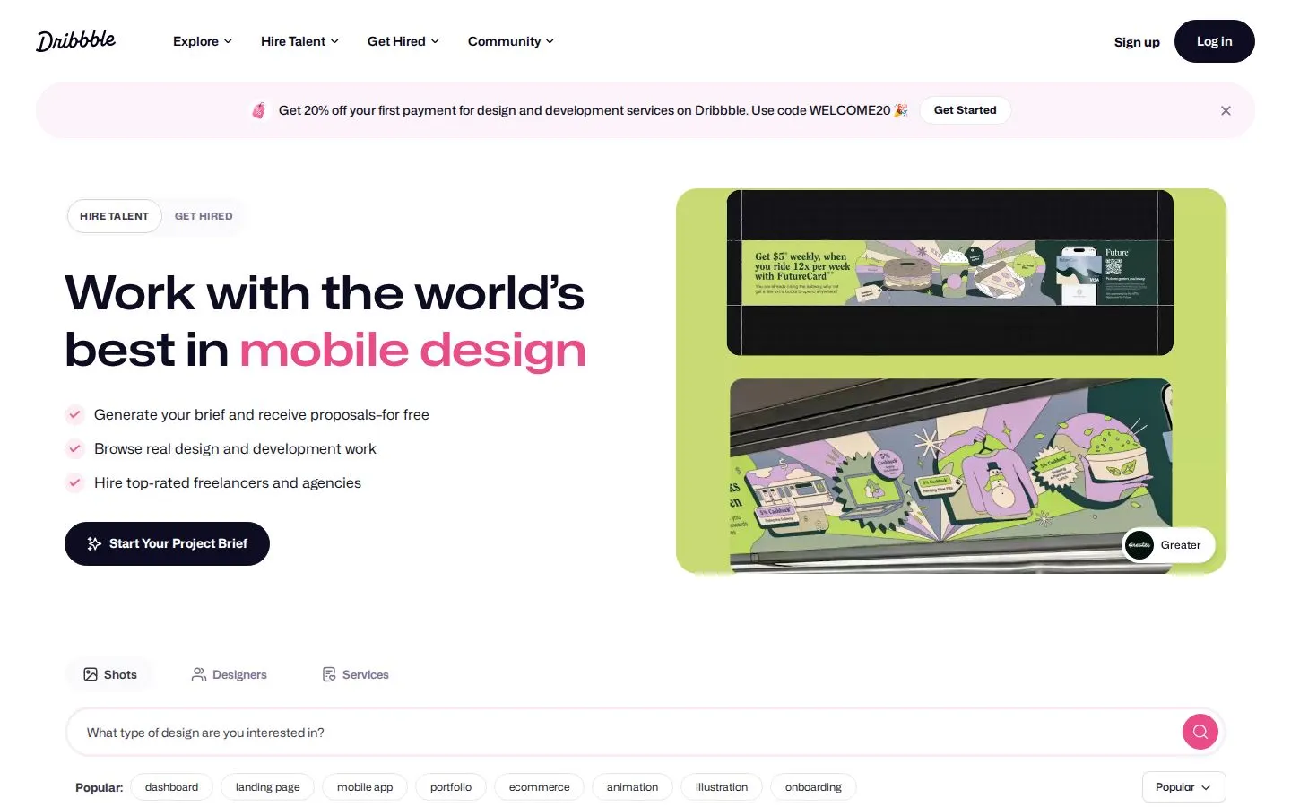 Dribbble screenshot