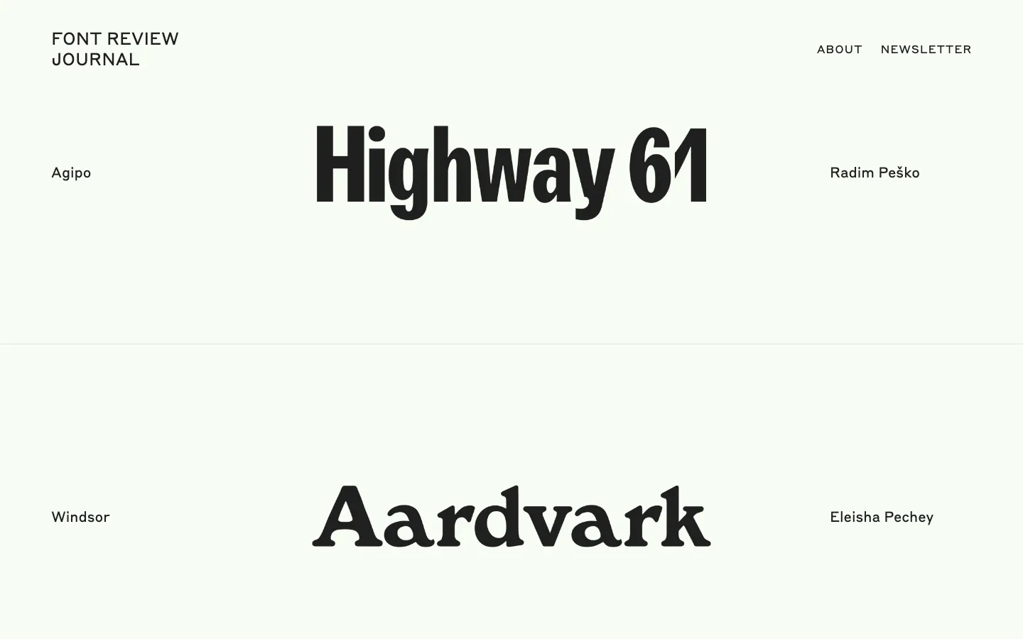 Font Review Journal screenshot