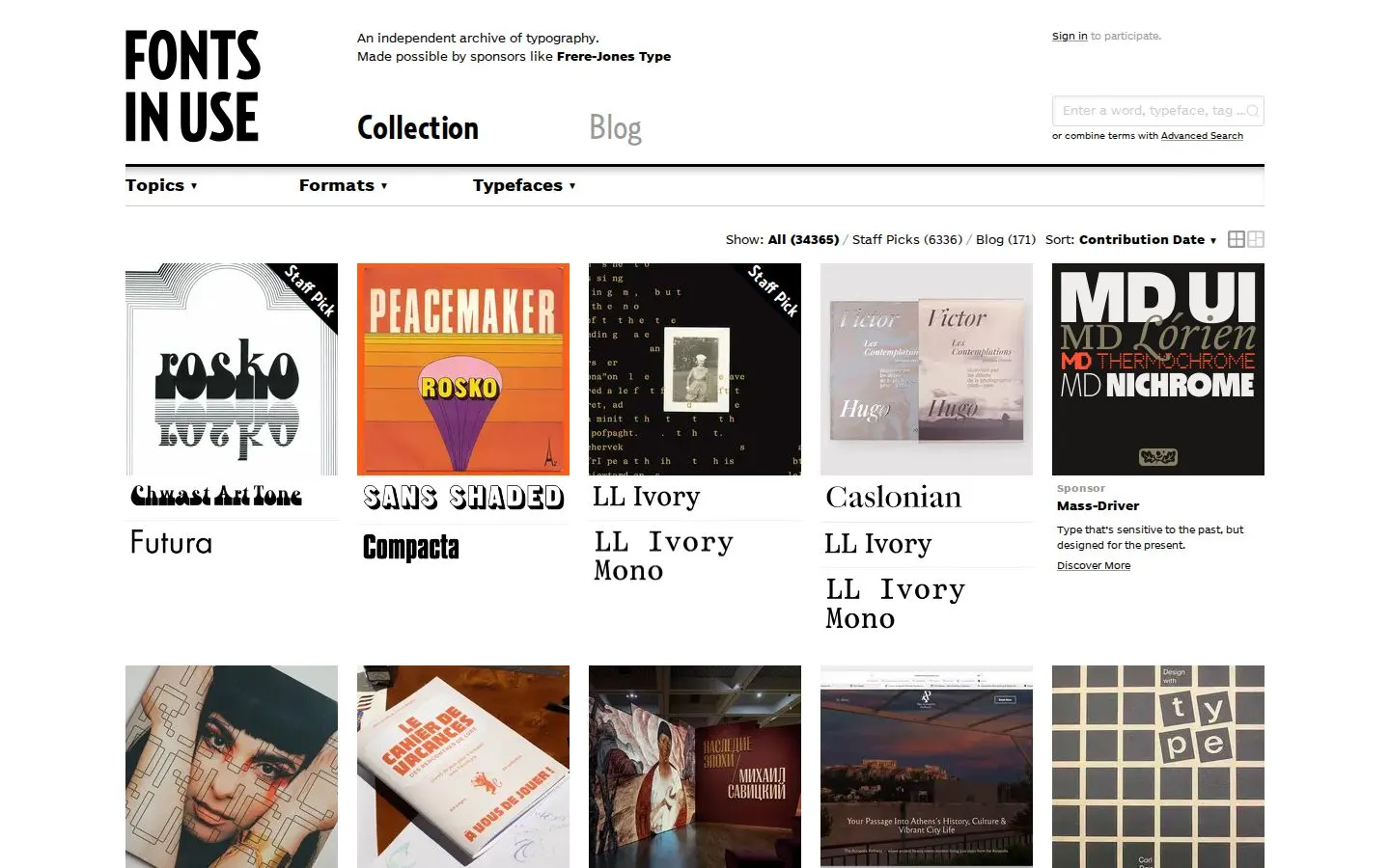 Fonts In Use screenshot