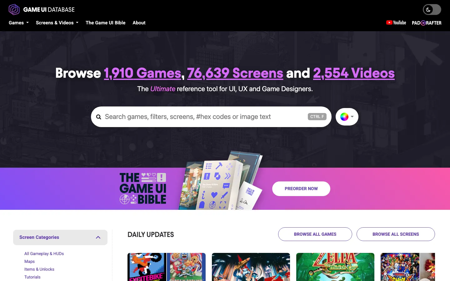 Game UI Database screenshot