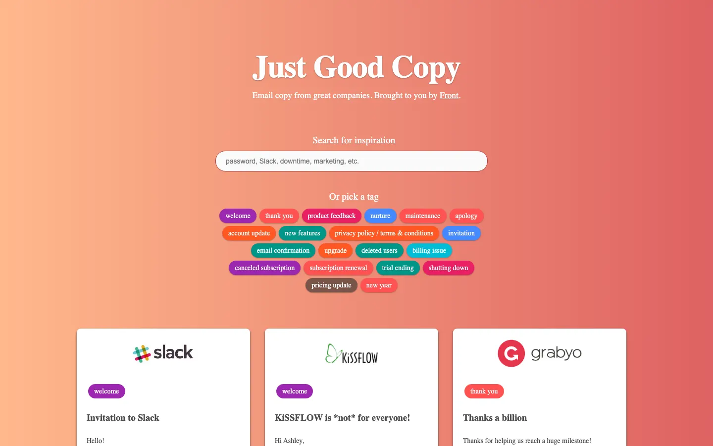 Good Email Copy screenshot