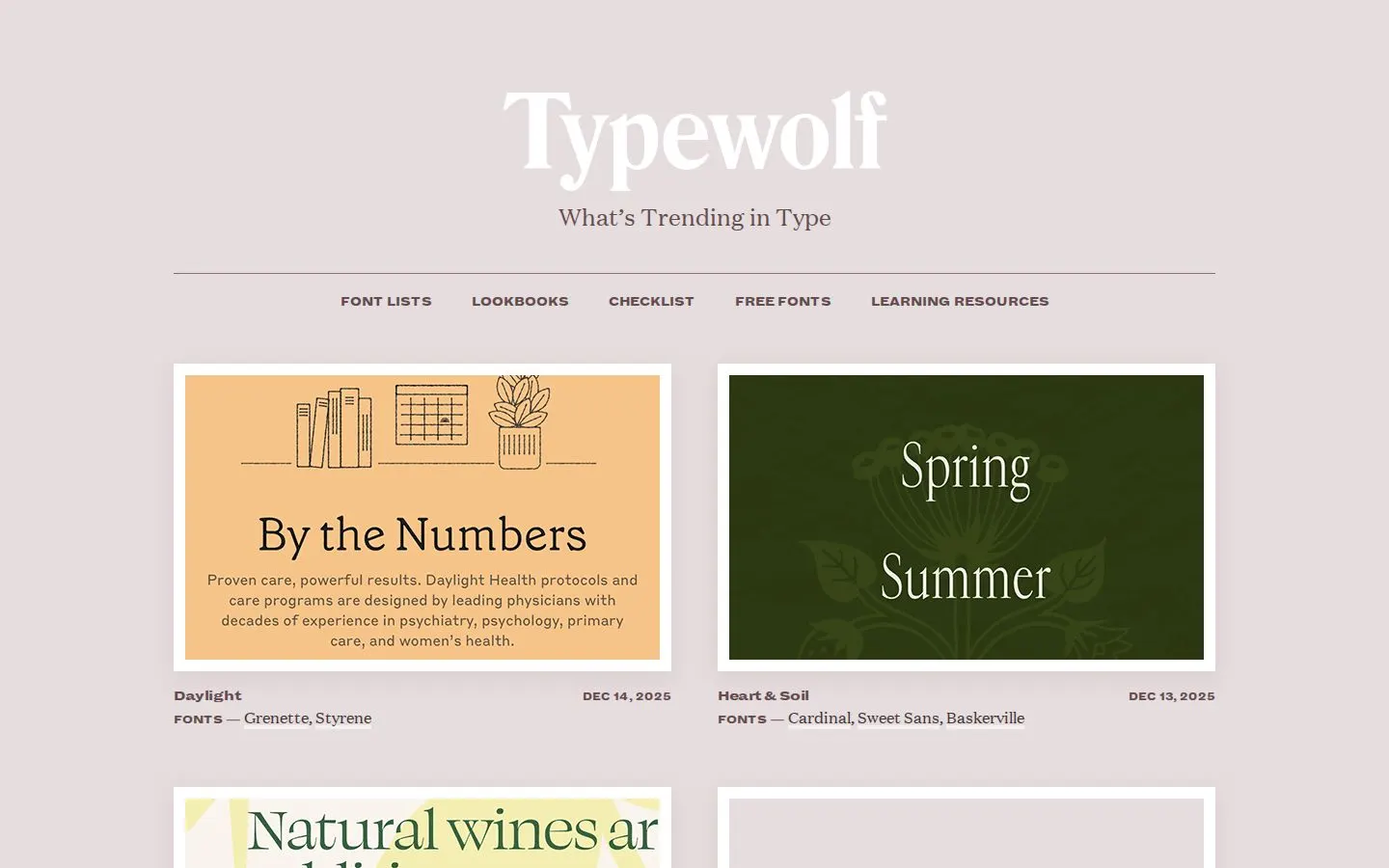 Typewolf screenshot