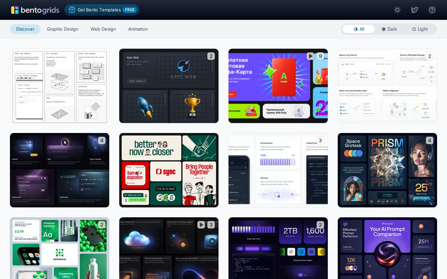 Bento Grids screenshot