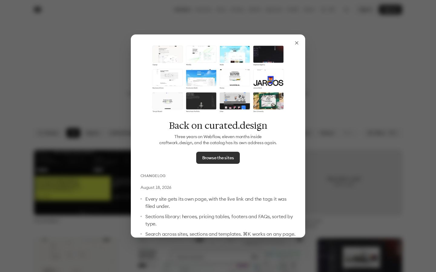 Curated.design screenshot